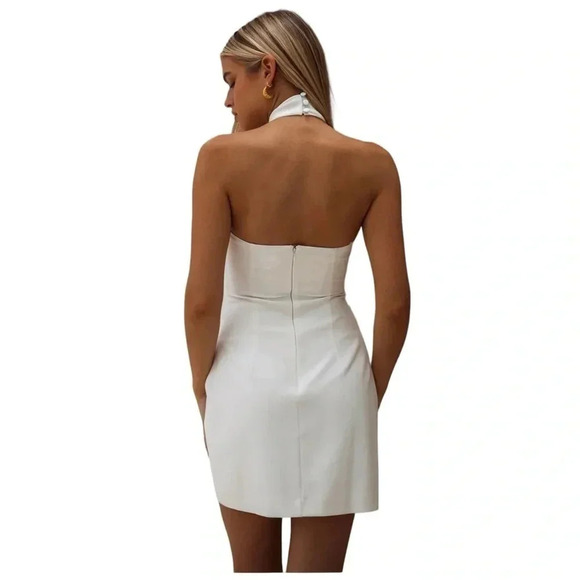 NWT Sabo Skirt Amaris White Halter Dress - Picture 2 of 9
